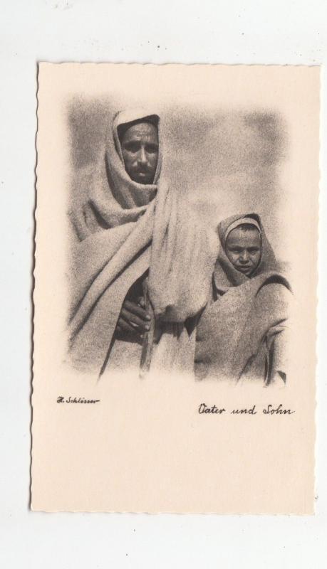 B77795 vater und sohn folklore people  lybia libia  scan front/back image