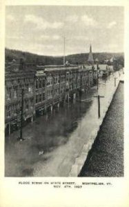 State Street Flood - Montpelier, Vermont VT Postcard