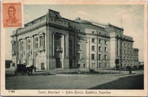 Argentina Teatro Municipal Bahia Blanca Vintage Postcard C082