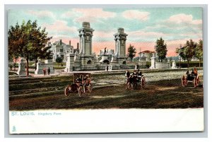 Vintage 1900's Tuck's Postcard Horse & Buggy Old Car Kingsbury Place St. Louis