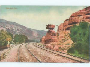 Pre-1907 TRAIN TRACKS Echo Canyon - Near Ogden & Salt Lake City UT AD8623@