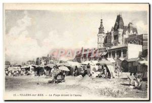 Old Postcard Villers Sur Mer The Beach In front of the Casino