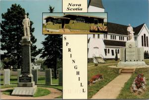 Springhill NS Nova Scotia White Miner Statue Miner's Museum c1996 Postcard D54