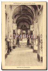 Old Postcard Notre Dame de Rochefort Gard Interior Sanctuary