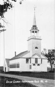 Farmington Falls Maine Union Church Real Photo Antique Postcard K45383