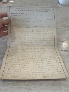Antique 1896 AFFAIR OF 3 YEARS! Wife Abandoned Divorce Paper Harrison County OH