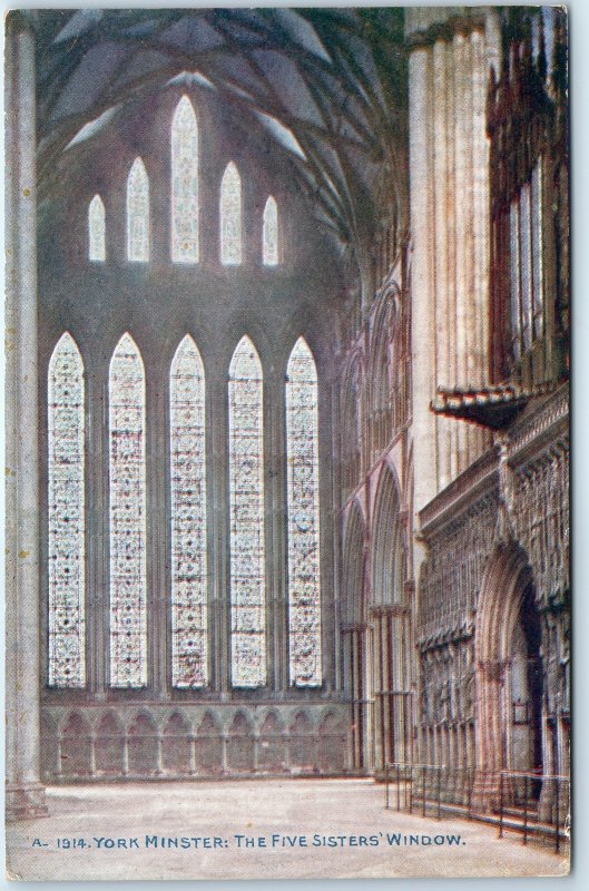 c1910s York, England Minster Five Sisters Window Gothic Cathedral Interior A343