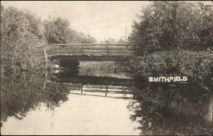 Smithfield ME Bridge c1920 Real Photo Postcard - Searsport Cancel