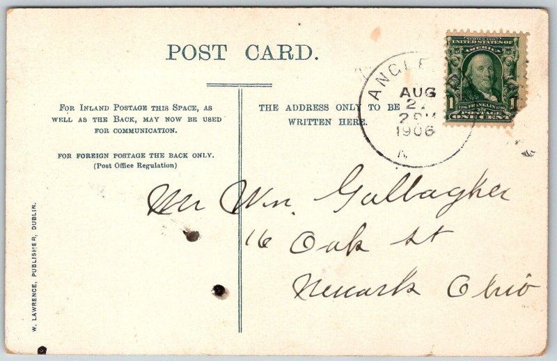 Wicklow Ireland 1906 Postcard Promenade Strollers Ocean