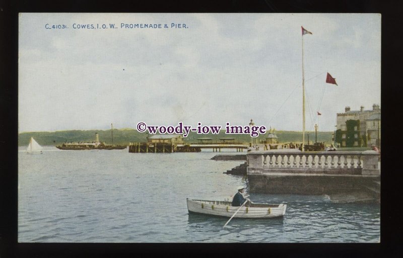 h1879 - Isle of Wight - Early View of West Cowes Promenade and Pier - postcard