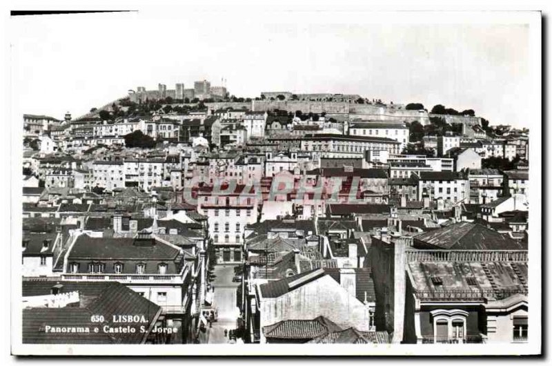 Old Postcard Panorama Lisboa e Castelo S Jorge