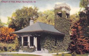 Springfield Illinois 1911 Postcard Chapel at Oak Ridge