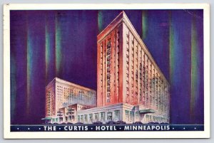 1944 Curtis Hotel Minneapolis Minnesota Night View Of Building Posted Postcard