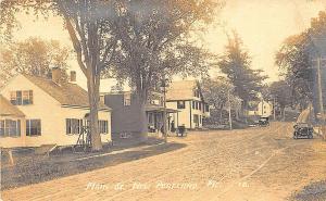 New Portland ME Dirt Main Street Business District RPPC Postcard