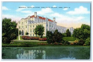 c1940 Memorial Union Building Iowa State College Ames Iowa IA Unposted Postcard