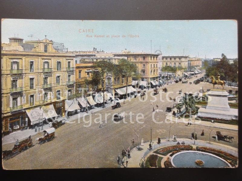 Egypt: Caire, Rue Kamel et place de L'Opera, Old Postcard