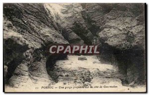 Old Postcard Pornic A deep gorge on the coast of Gourmalon