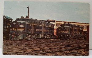 Western Maryland 301 & 302 Freight Locomotives at Hagerstown Md 1970 Postcard E4