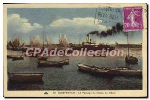 Old Postcard Ouistreham Le Passage Du Havre From Boat