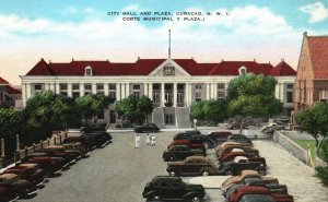 Vintage Postcard City Hall And Plaza Curacao NWI Corte Municipal Plaza Venezuela