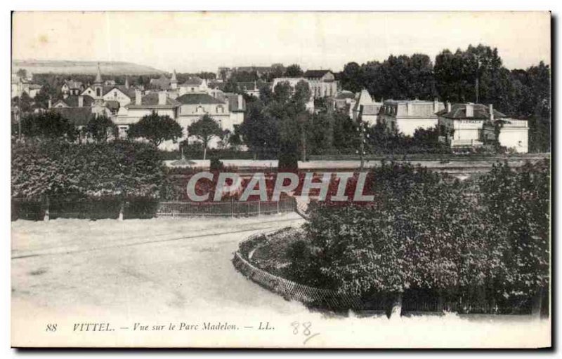 Old Postcard Vittel View On The Park Madelon