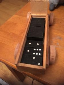  Folk Art Primitive Wood Truck /Domino Case Made by CARL KOROKNAY Camarillo CA