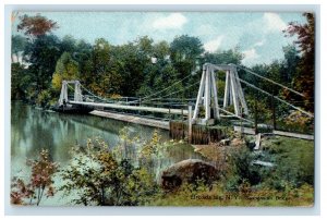 1909 Suspension Bridge, Nature Scene, Broadalbin New York NY Posted Postcard