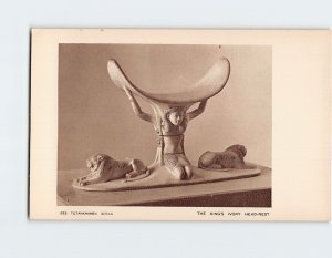 Postcard The Kings Ivory Head Rest Tutankhamen Egypt