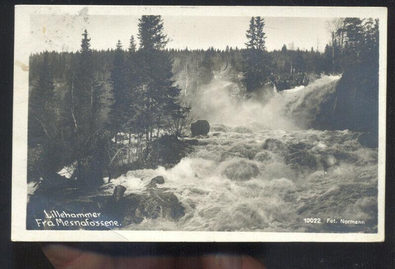 RPPC LILLEHAMMER FRA MESNAFOSSENE NORWAY NORGE REAL PHOTO POSTCARD STAMP