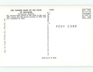 Unused Pre-1980 FARMERS BANK OF DELAWARE Georgetown Delaware DE r9735@