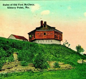 Old Block House Fort McClary Ruins Kittery Point Maine ME UNP 1913 DB Postcard