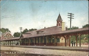 Andover Massachusetts MA B&M Railroad Train Station Depot c1910 Postcard