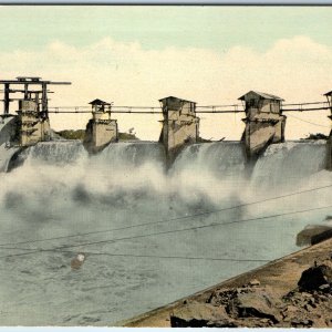 c1910s Gatun Panama Canal Zone Spillway Dam Water Discharge Underwood Postcard