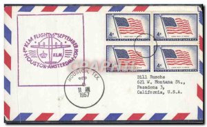 Letter United States 1st Flight KLM Flight Houston Amsterdam September 6, 1957