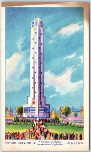 Havoline Thermometer Century of Progress International Expo Chicago IL Postcard