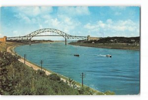 Bourne Massachusetts MA Vintage Postcard Cape Cod Canal Bridge