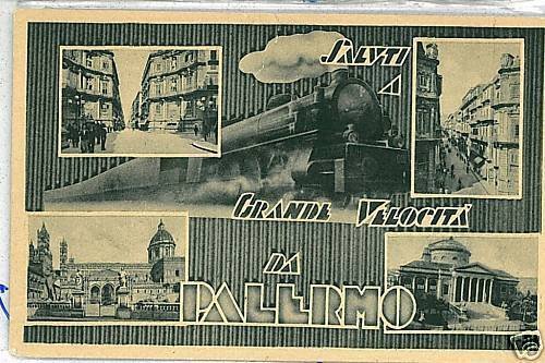 PA079 vintage postcard: PALERMO City - Sicily - GREETINGS-