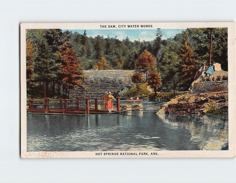 Postcard The Dam, City Water Works, Hot Springs National Park, Hot Springs, AR
