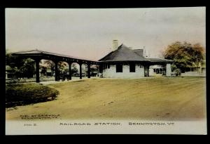 Mint Bennington Vermont Railroad Station Griswold Real Photograph Postcard