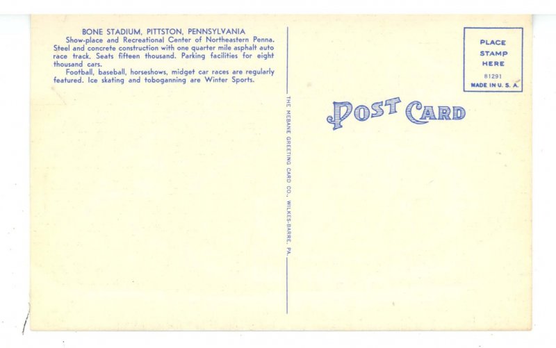 PA - Pittston. Bone Stadium