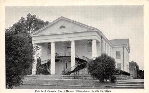 B49/ Winnsboro South Carolina SC Postcard c1940 Fairfield County Court House