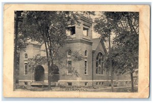 1910 New Christian Church Chapel Exterior Building Road Salem Illinois Postcard 