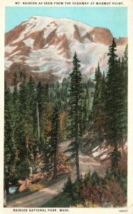 Vintage Postcard Mt. Rainier Marmot Point Rainier National Park Washington WA