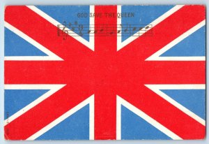 England Postcard God Save The Queen UK Flag Musical Note c1905 Antique