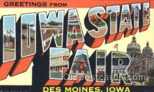 Iowa State Fair, Des Moines, Iowa, USA Large Letter Town Unused 