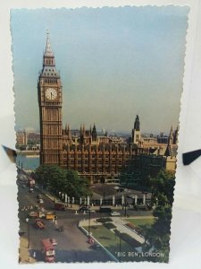 London Big Ben and Houses of Parliament Westminster c1960s Vintage Postcard