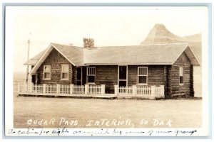 c1925 Cedar Pass Lodge Cabin View Badlands National Park SD RPPC Photo Postcard