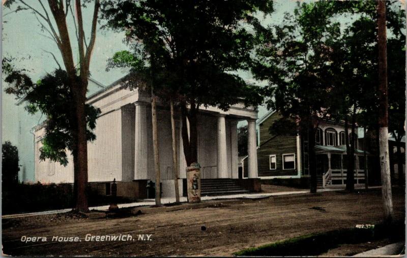 Greenwich New York~Opera House~Duncan Theatrical Poster on Tree~c1910 Postcard 