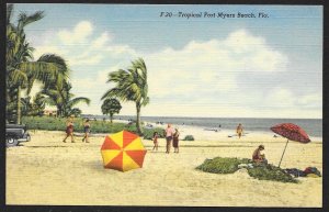 Tropical Fort Myers Beach Florida Unused c1948