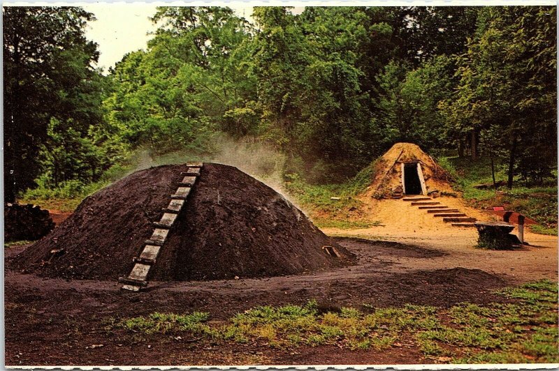 Postcard~Charcoal Hearth~Collier~Hopewell Village~Birdsboro, Pennsylvania~A97 